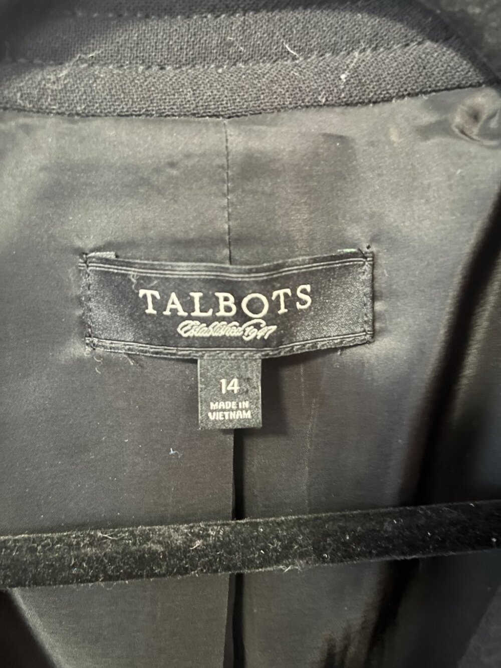 Talbots Black Double Breasted Military Knit Blazer Jacket Crest Buttons 14 - Picture 6 of 9